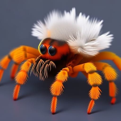 Friendly Fluffy Tarantula: Pixar-Style 3D Render
