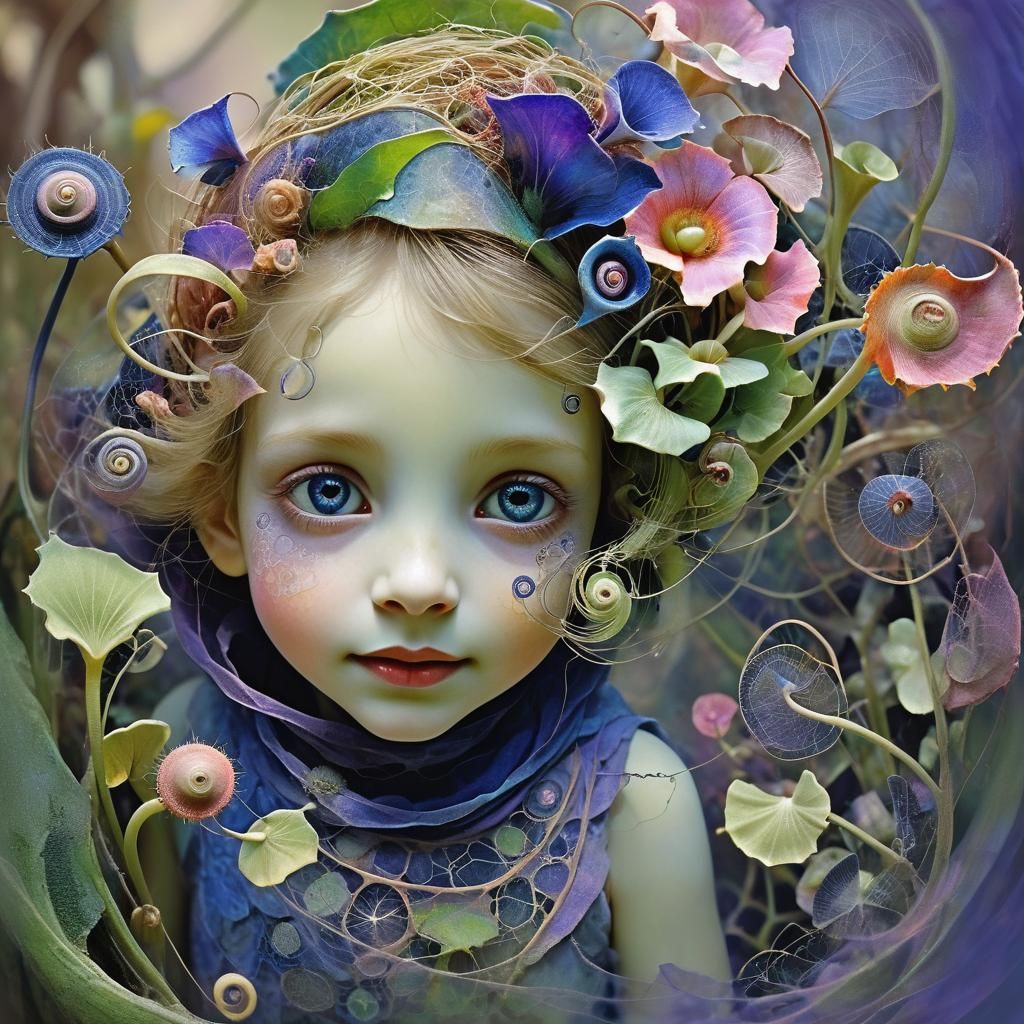 Ethereal Floral Crown on a Young Girl