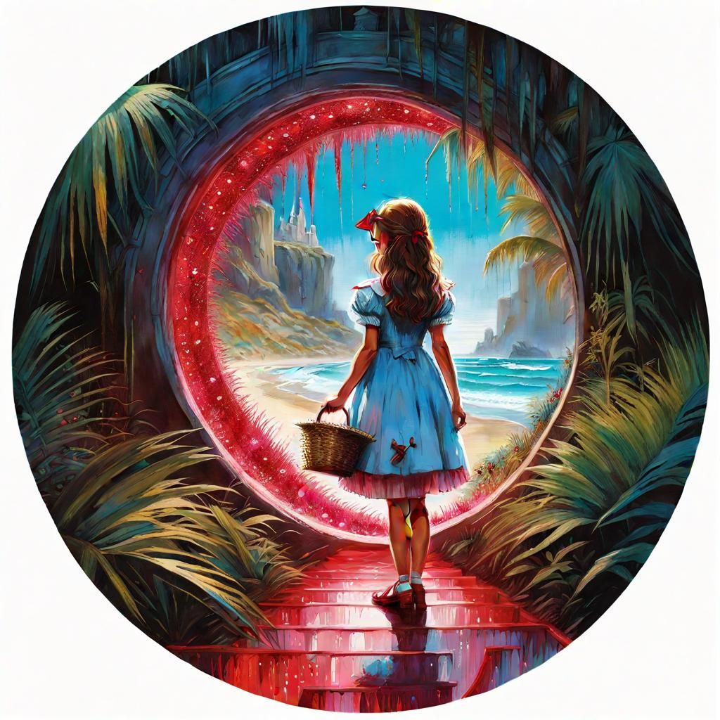Dorothy's Bioluminescent Portal to Oz, Tim Burton Style