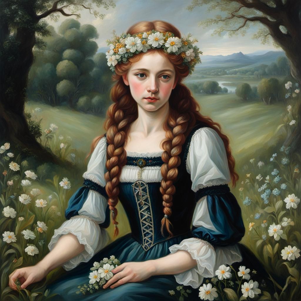 Young Girl with Flowers