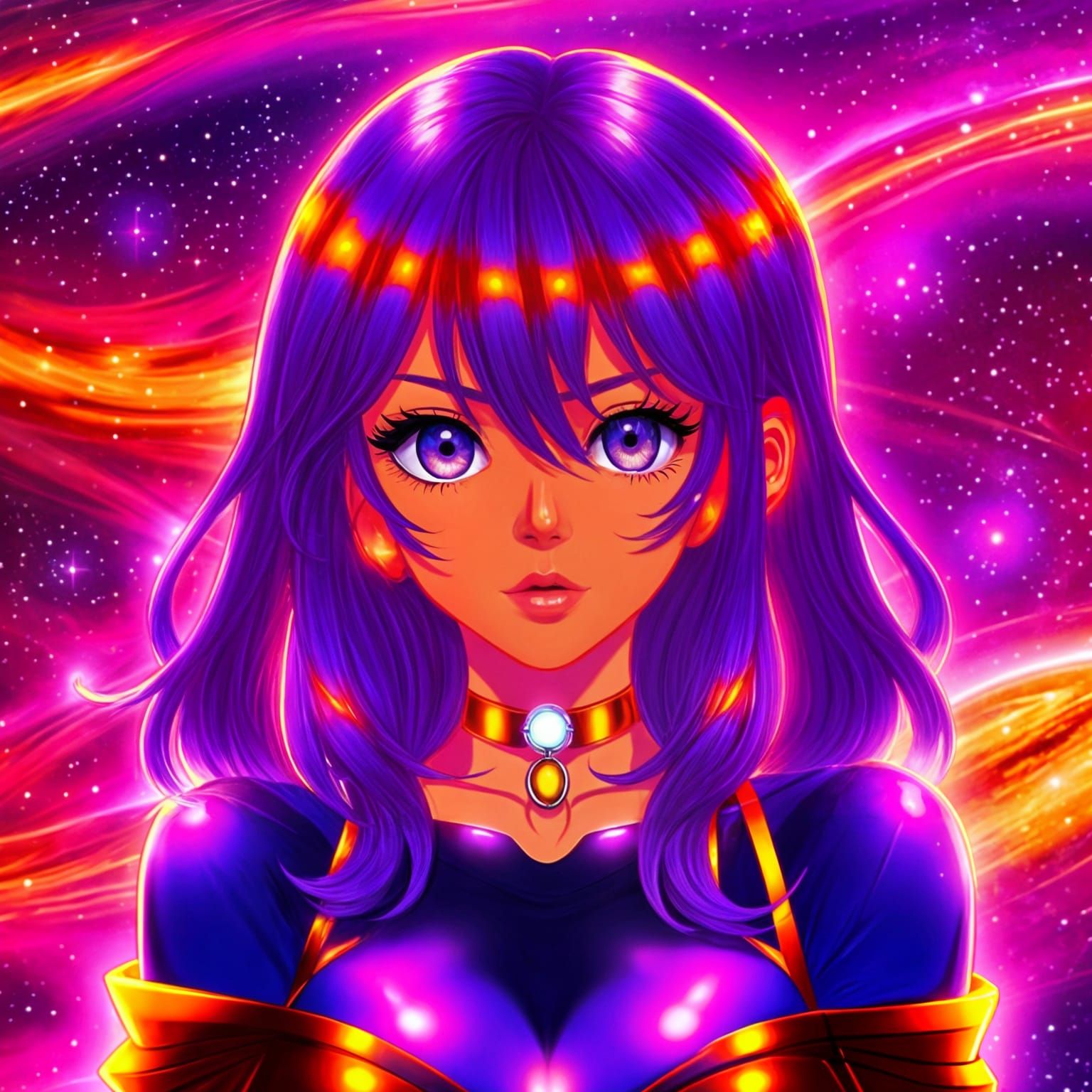 Astronaut in Swirling Nebula, Cosmic Digital Matte Painting