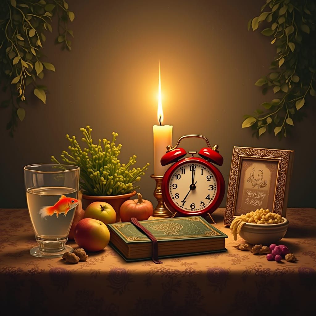 Haft-Seen Table Setting in Traditional Persian Style