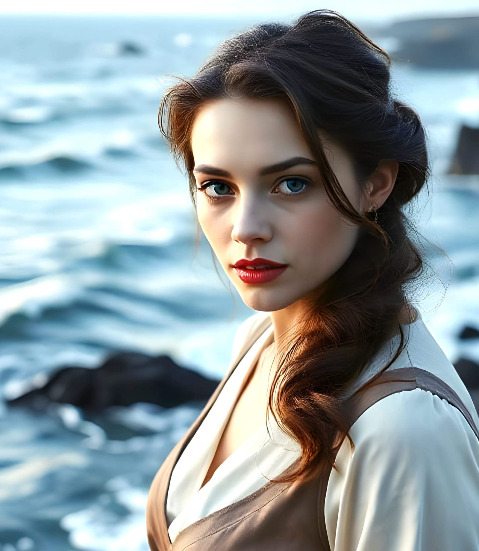 Ethereal Beauty in a Moody Ocean Landscape