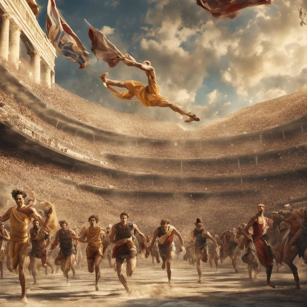 Ancient Greek Olympic Games: Detailed Matte Painting