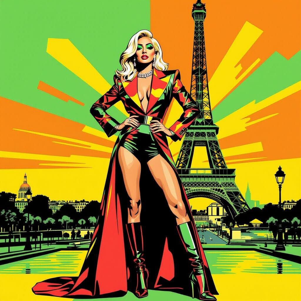 Lady Gaga in Paris: Pop Art Portrait