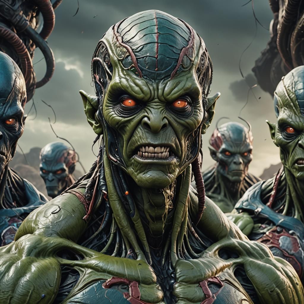 Hyperrealistic Portrait of a Hulking Alien Creature