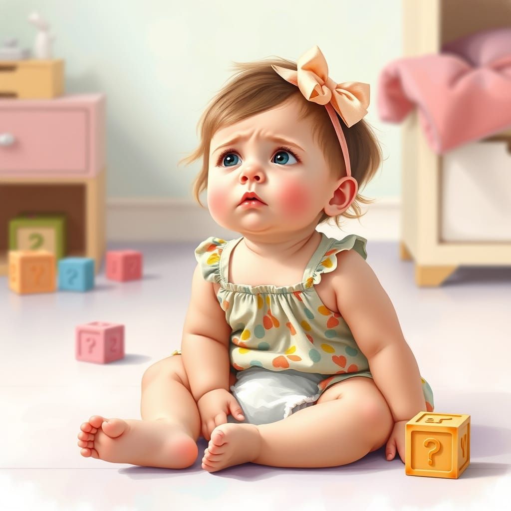 Sweet Toddler Girl Protests Diaper Change