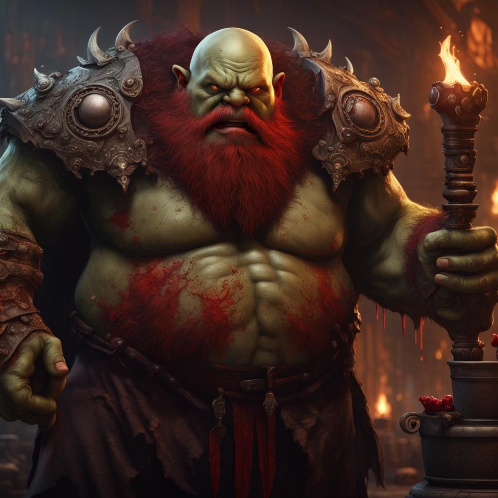 Fearsome Ogre King with Cauldron of Blood