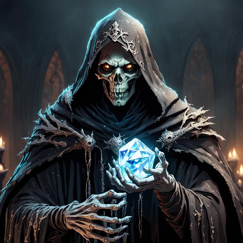 Lich with Crystal: Dark Fantasy Concept Art