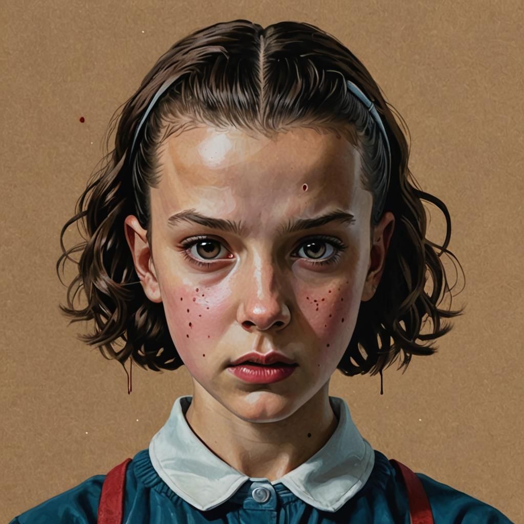 Terrifying Eleven Portrait in Mixed Media