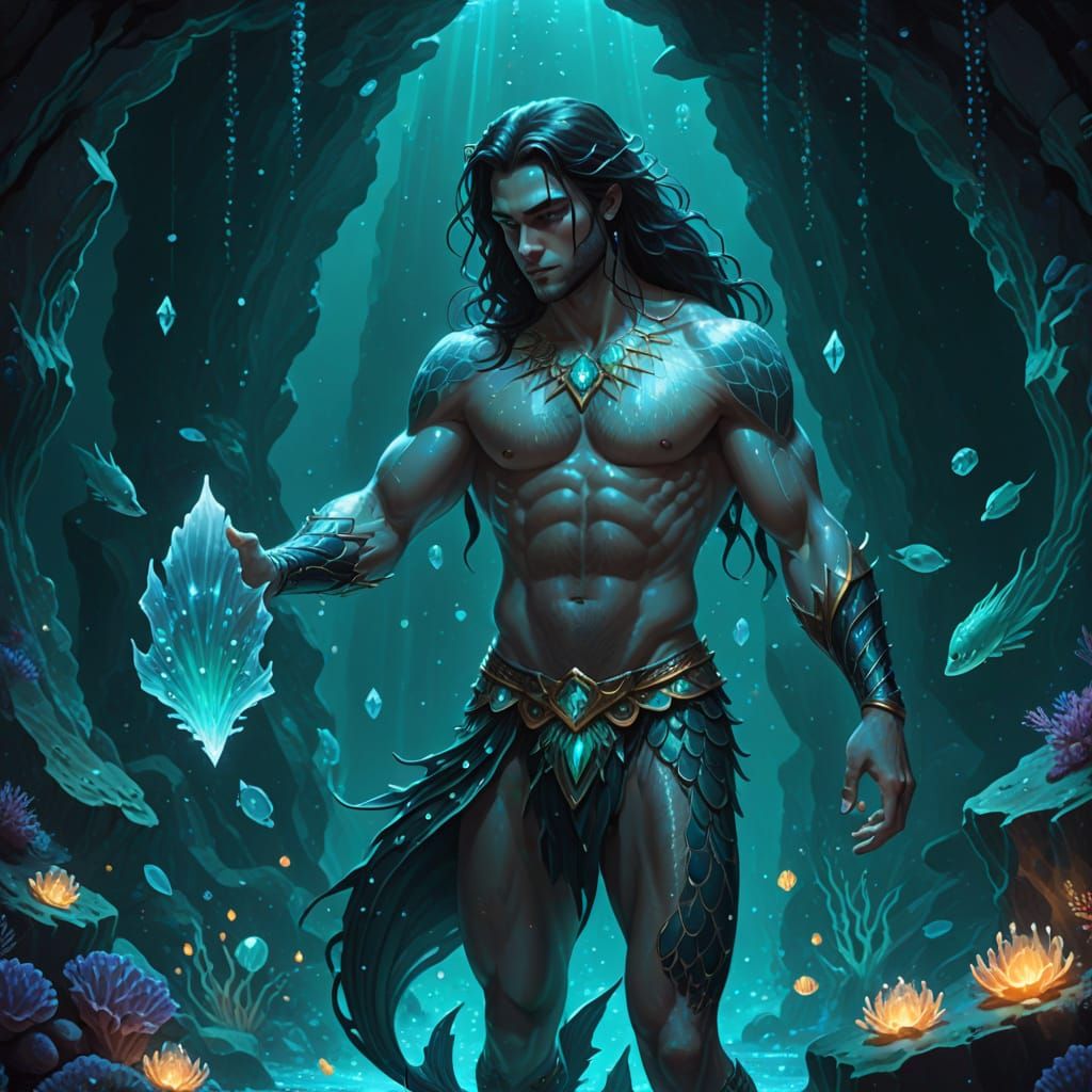 Mysterious Merman in Crystal Cavern