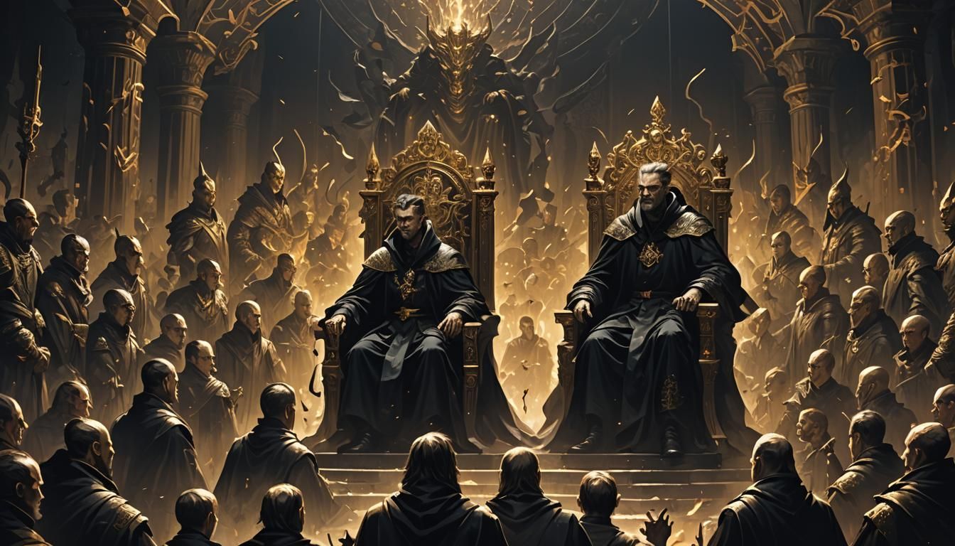 Dark Academia Leader Overlooks Shadowy Army