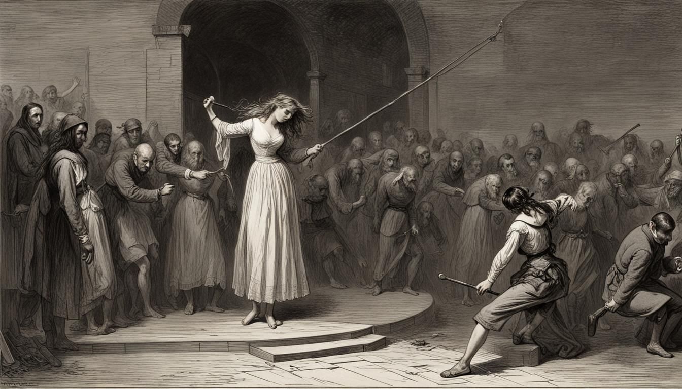 Horrific Flogging Scene in Classic Horror Style