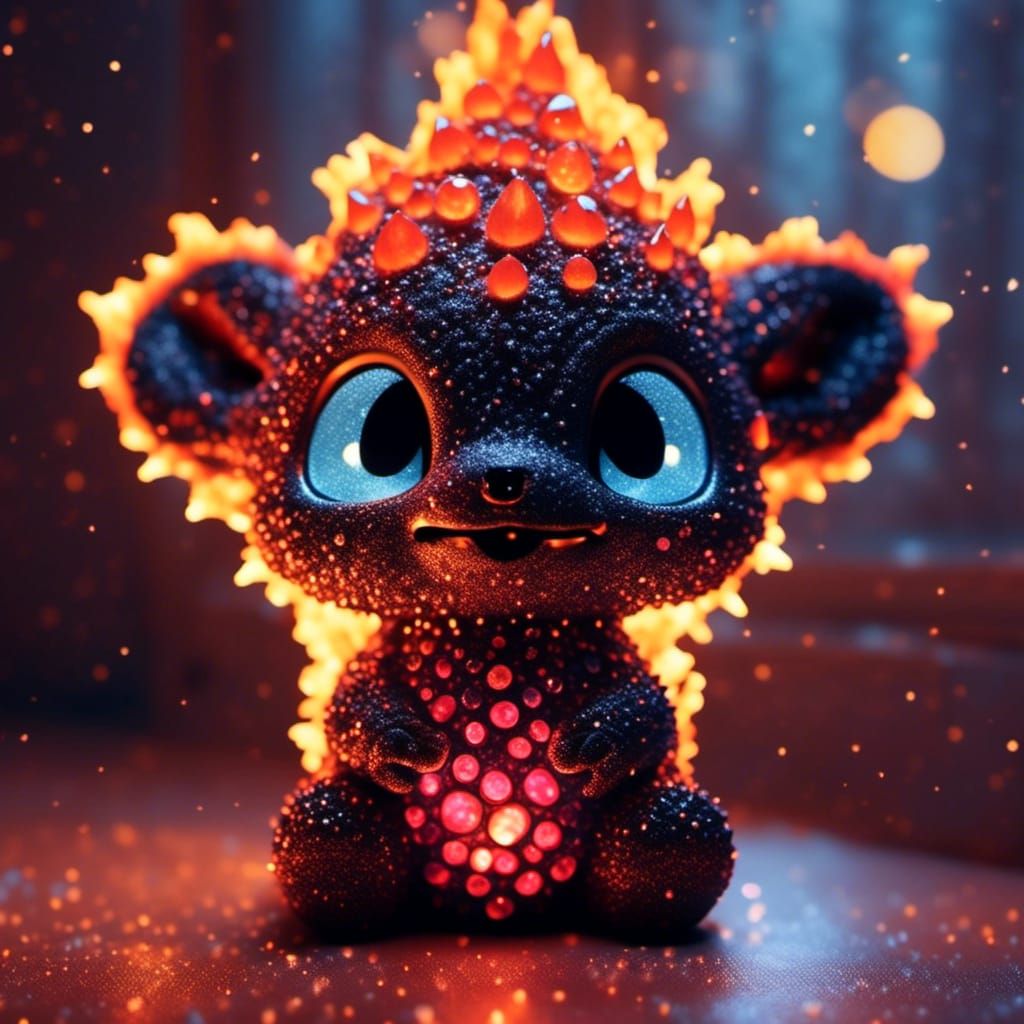 Burning Crystal Magma Dragon in Santa Hat