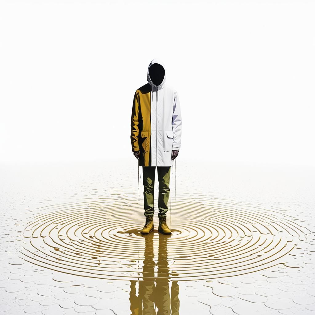 Mysterious Figure in Puddle: Pop Art Screen Print