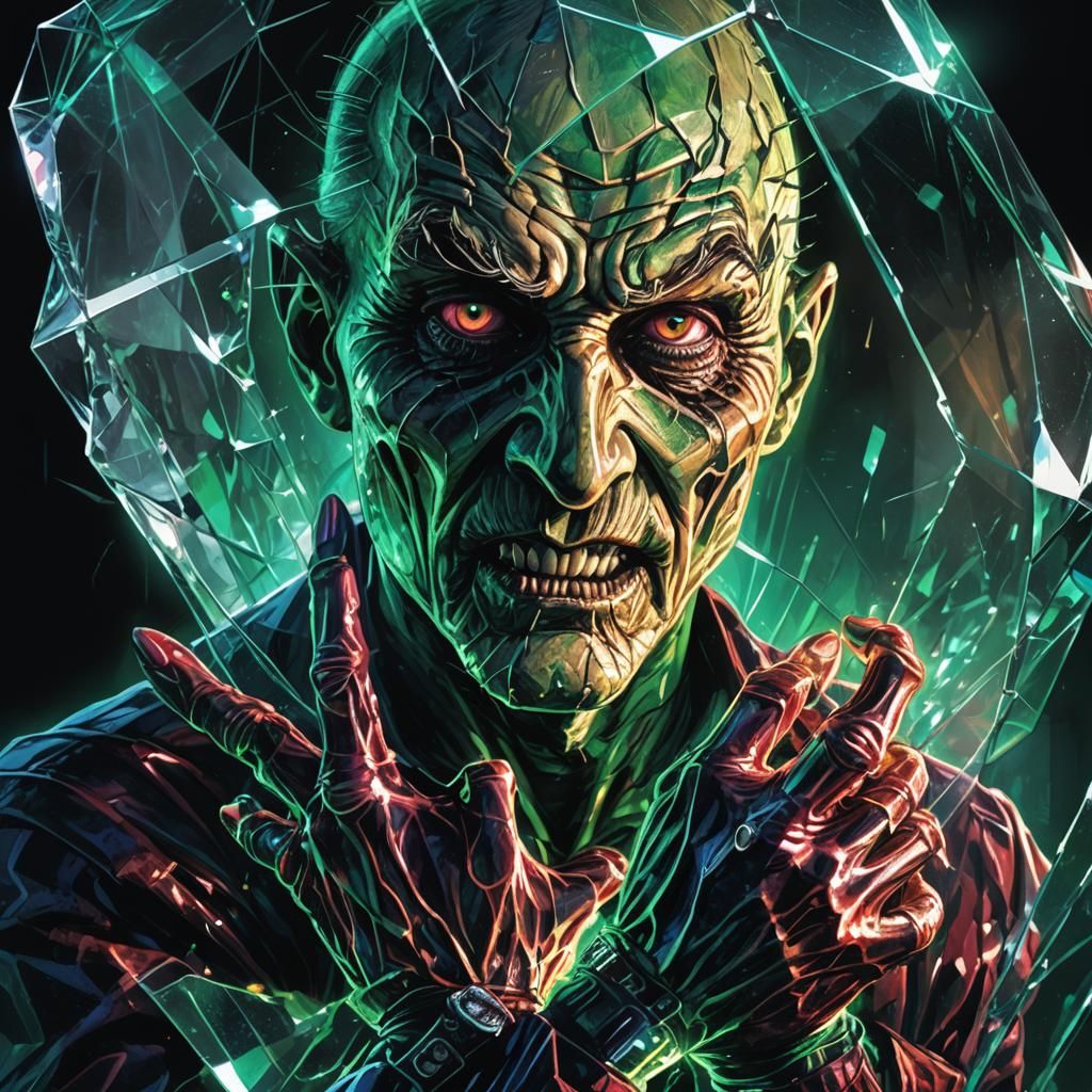 Freddy Krueger Trapped in Diamond: Dark Fantasy Art