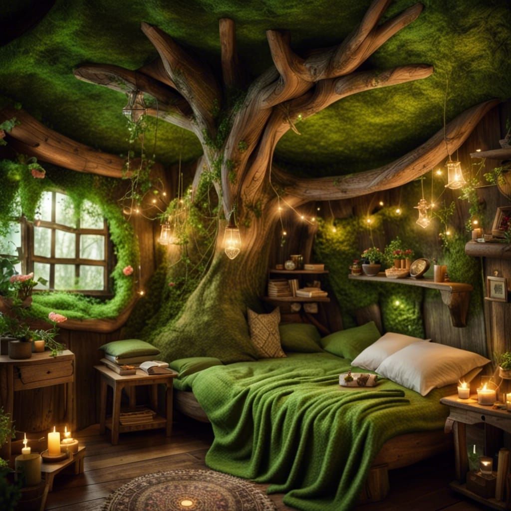 Enchanted Elven Bedroom in a Tree