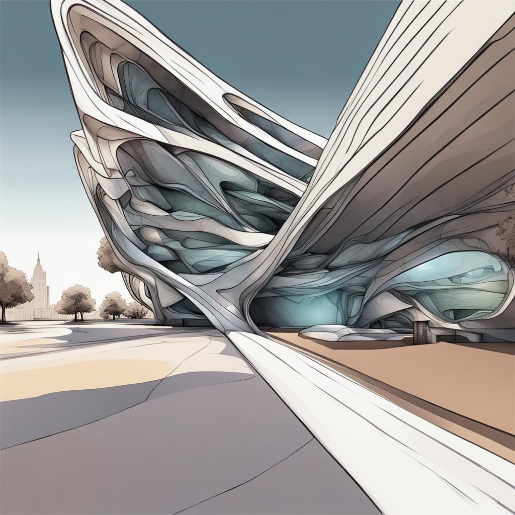 Zaha Hadid and Architectural Drawing in Vintage Style