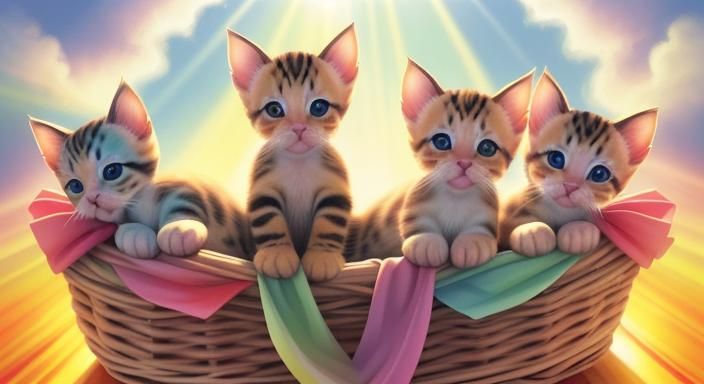 Playful Kittens Bathed in Sunshine