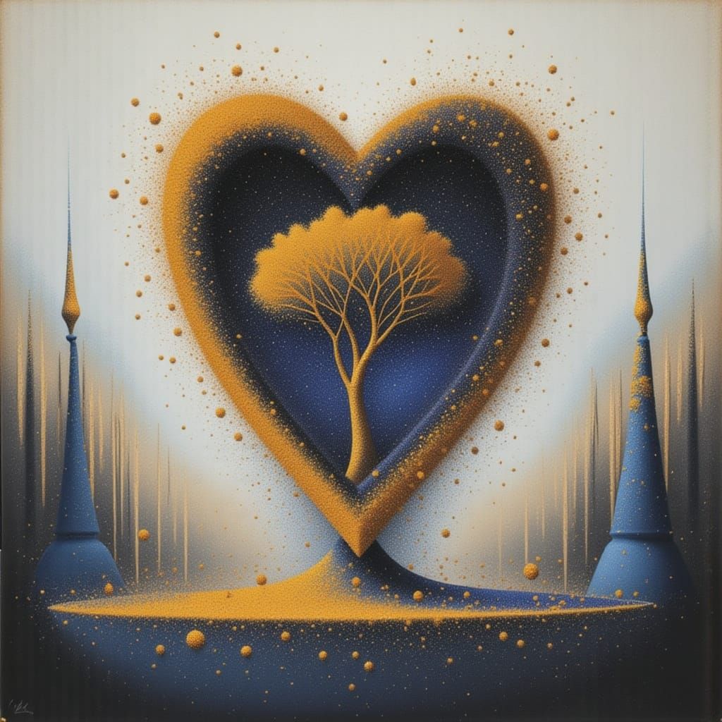 Cosmic Snow Landscape Generated by AI