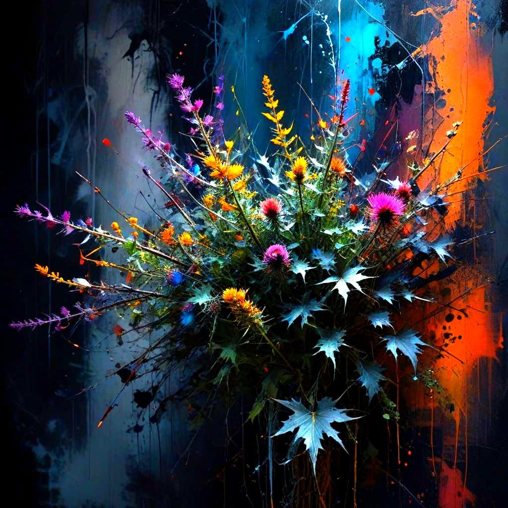 Mysterious Abstract Waterfall in Dark Realism