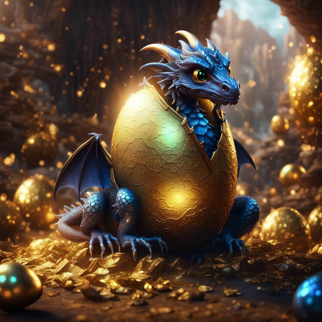 Baby Dragon Hatching: Fantasy Concept Art