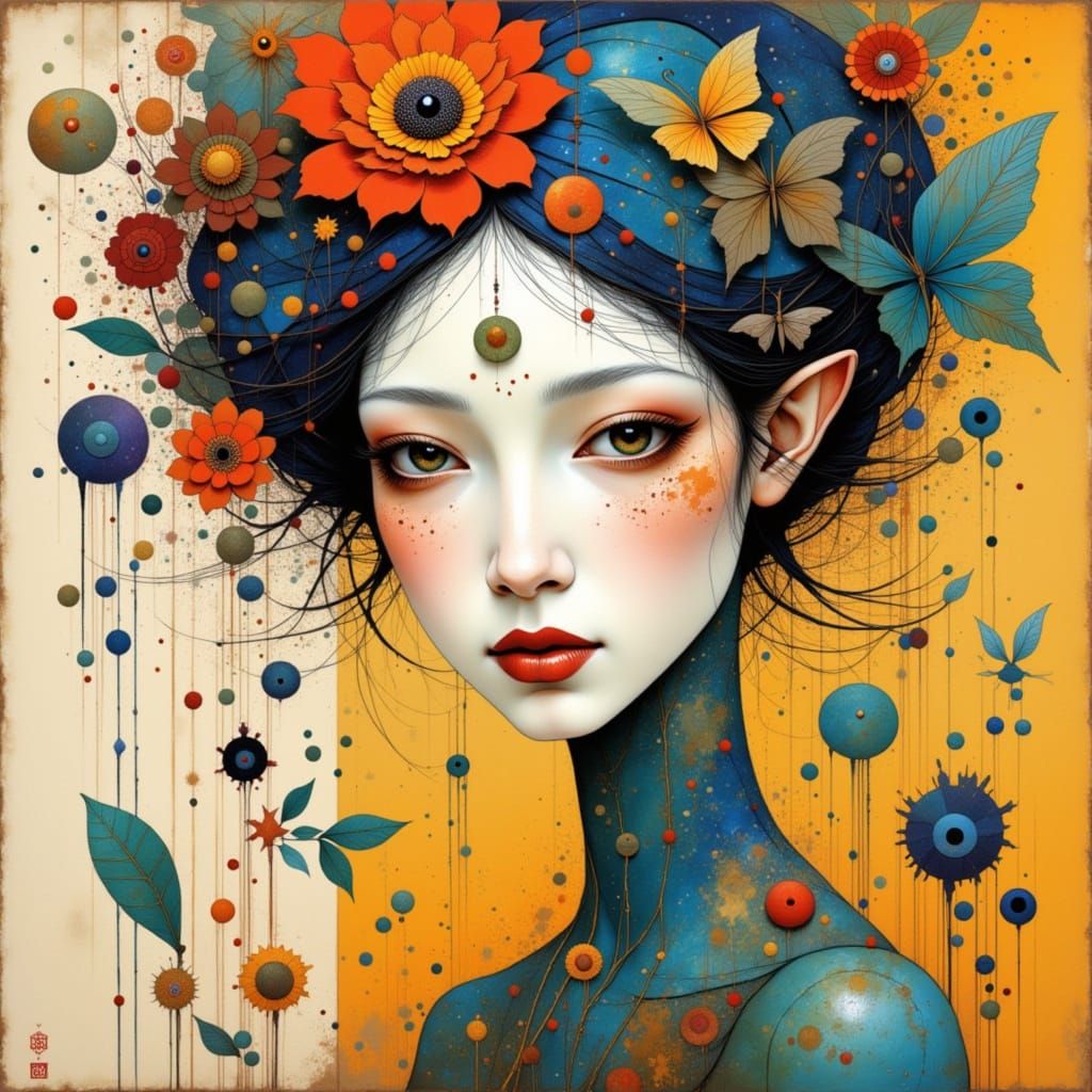 Ethereal Elven Portrait in Whimsical Style