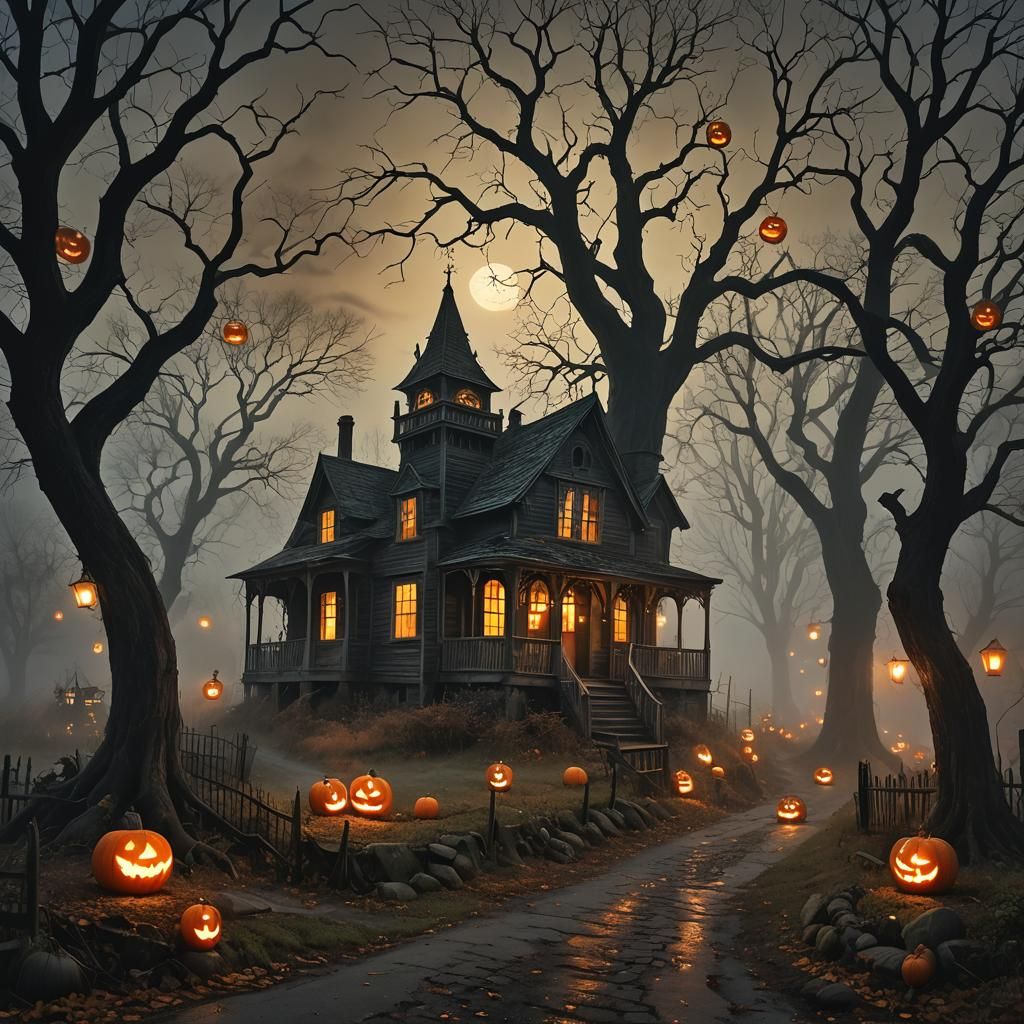 Mystical Fog in Sleepy Hollow at Dusk