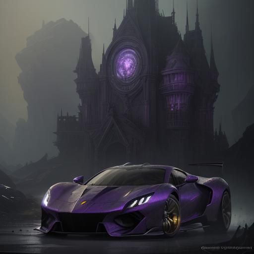 Hyperdetailed Supercar Concept Art in Dark Fantasy Style