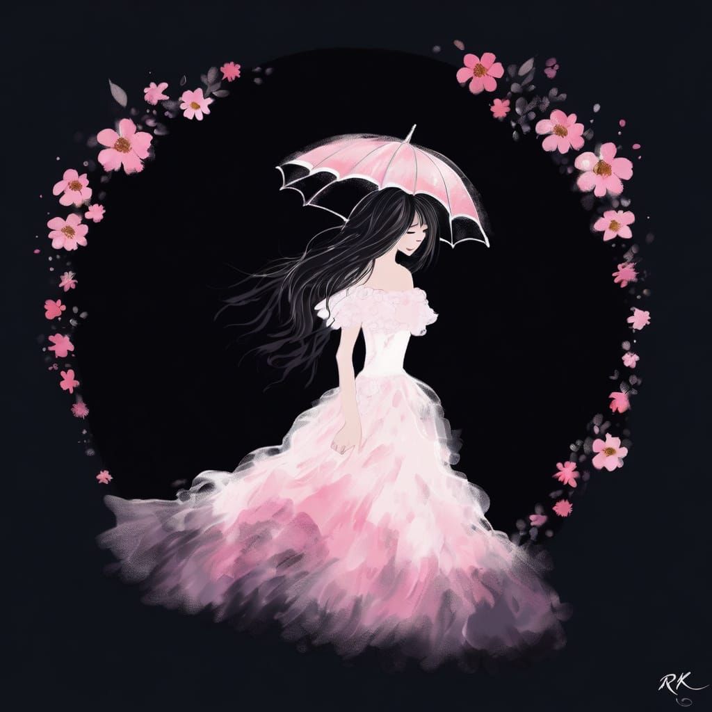 Whimsical Portrait in Impressionist Style with Anime-Inspire...