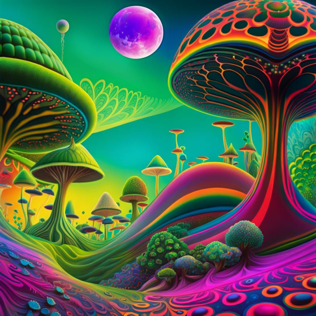 Psychedelic Fairy Dreamscape: A Surreal AI Creation