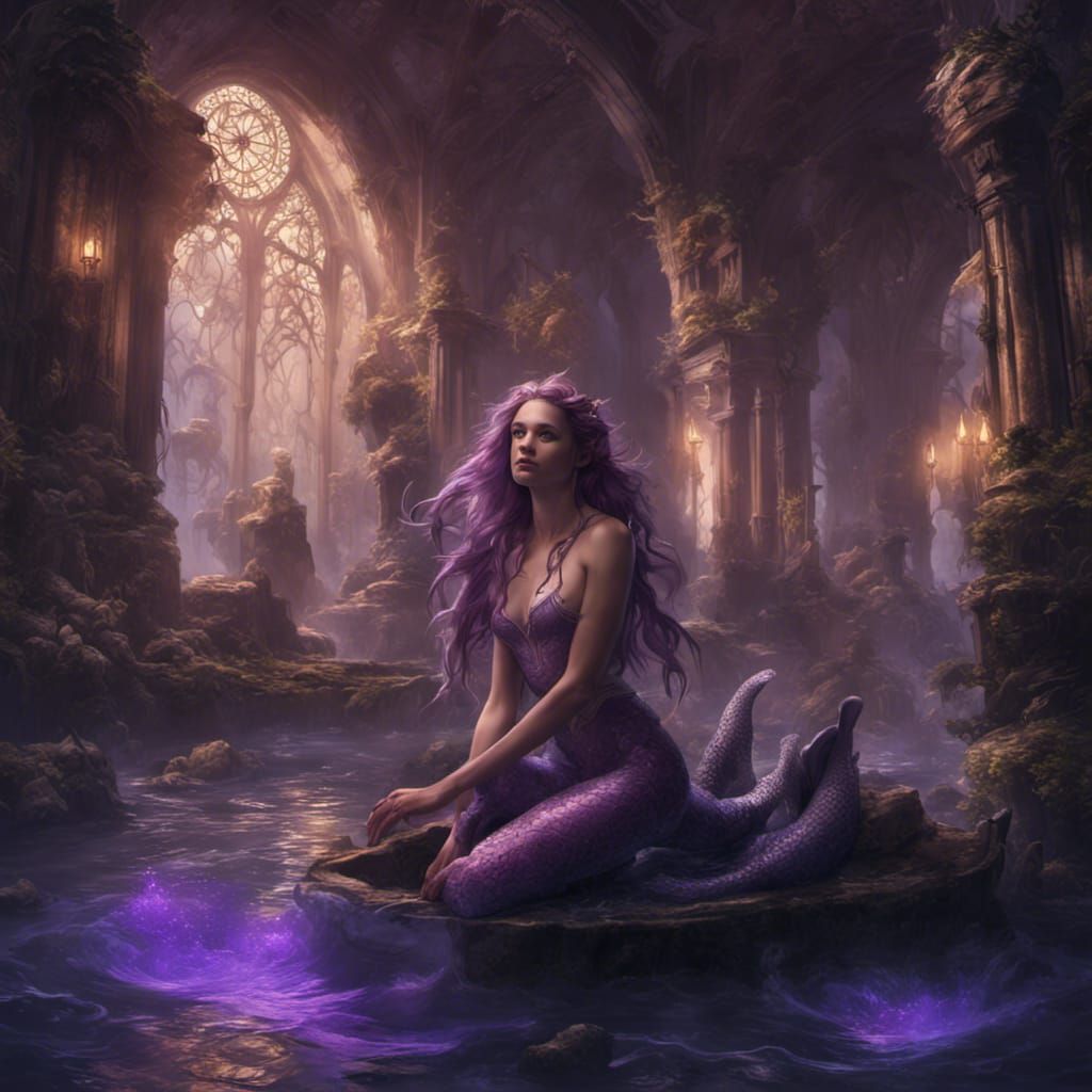 Pink Mermaids in a Temple