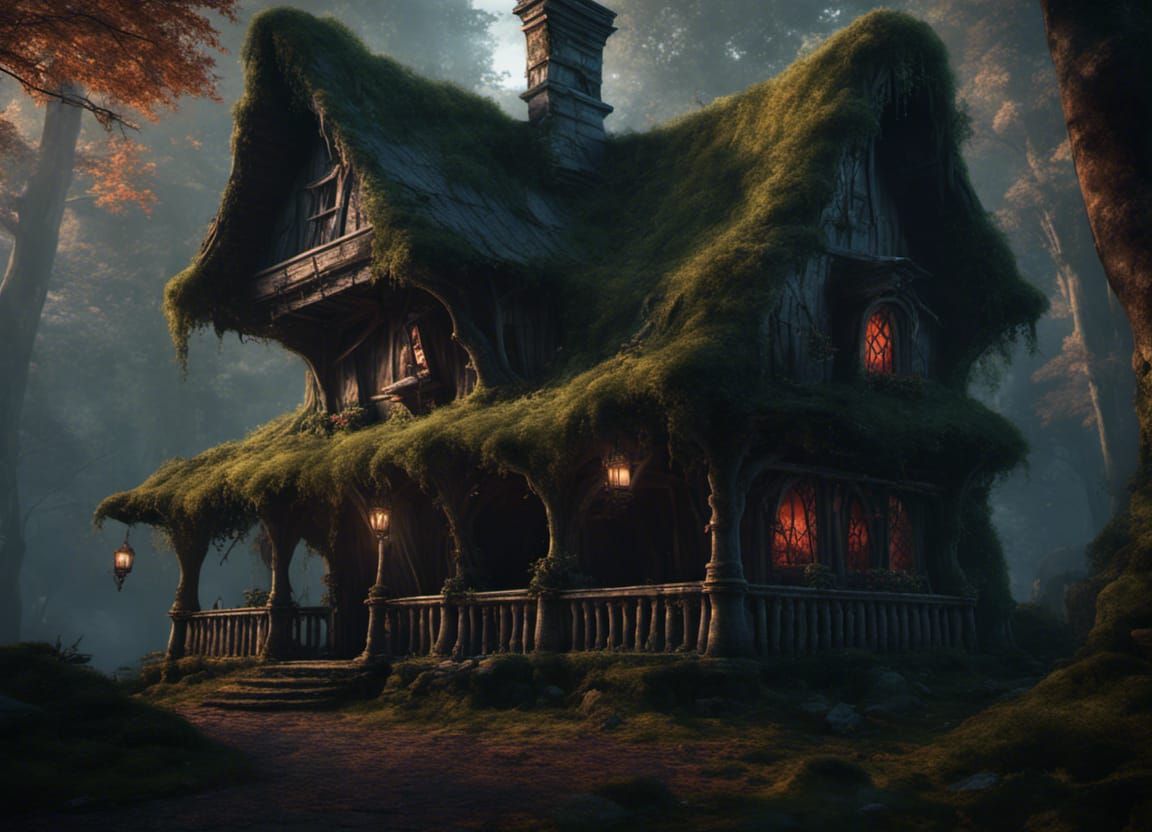 Evil Hag's Cottage: Detailed Matte Painting