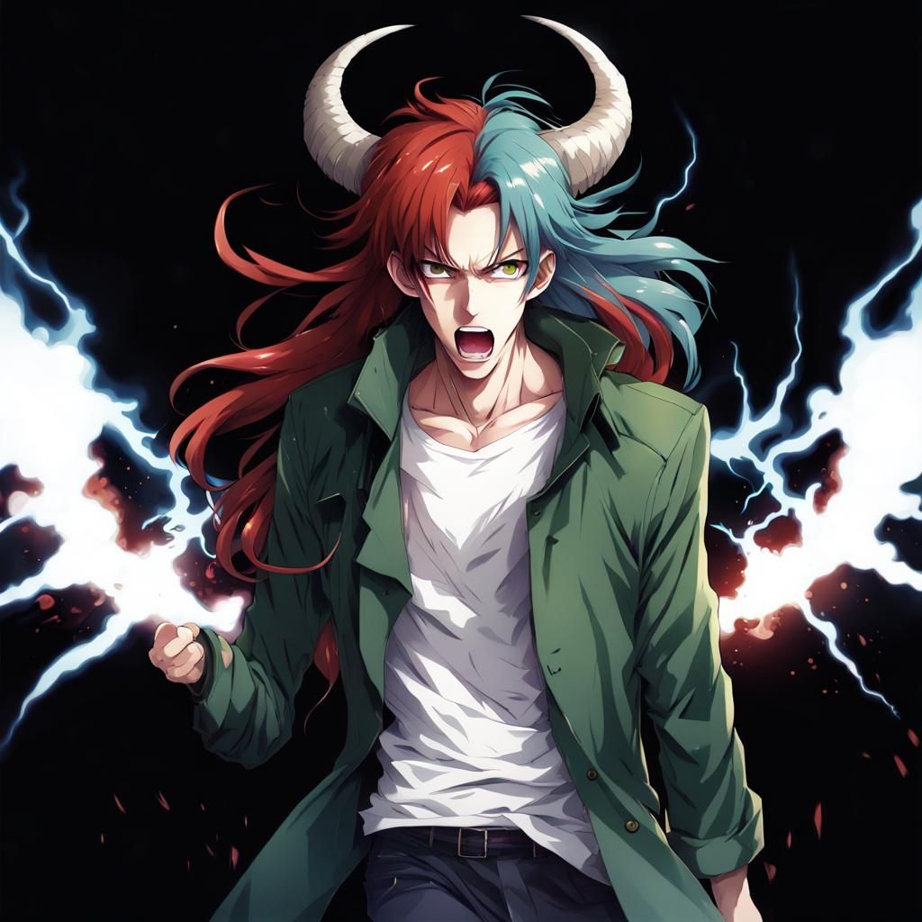 Anime Demon in Electric Explosion