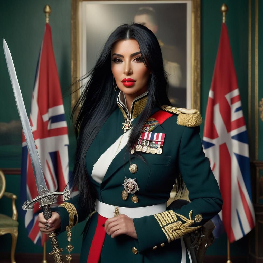 Kim Kardashian as British Royal Naval Officer