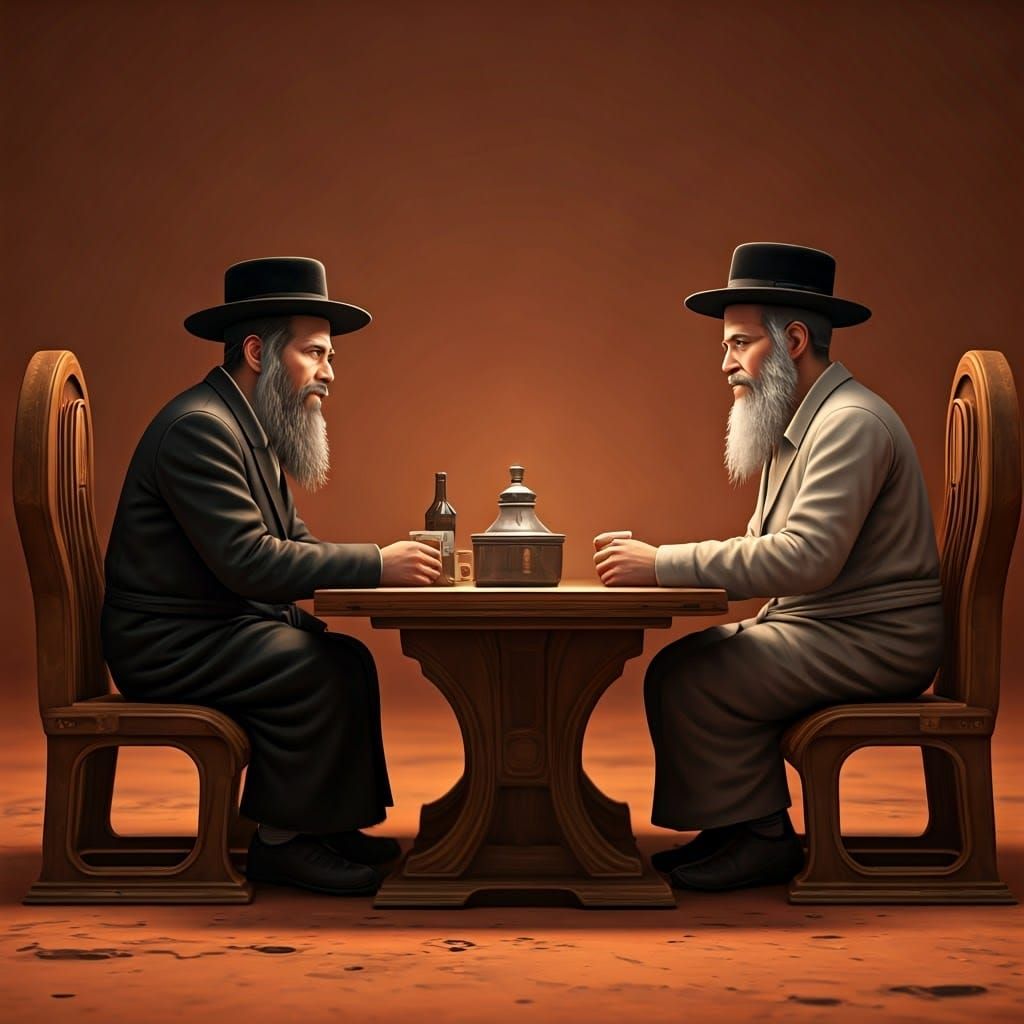 Hasidic Jewish Men Gather in Martian Habitat, Captured in St...