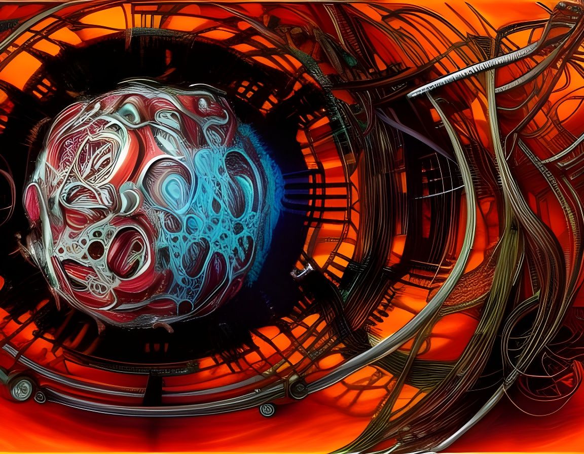 Biomechanical Sphere of Meat with Cybernetic Implants