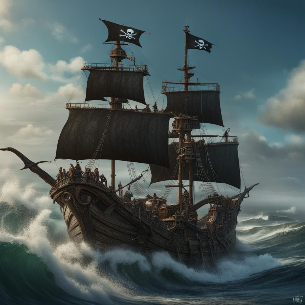 Lizardman Pirate on a Boat in High Detail