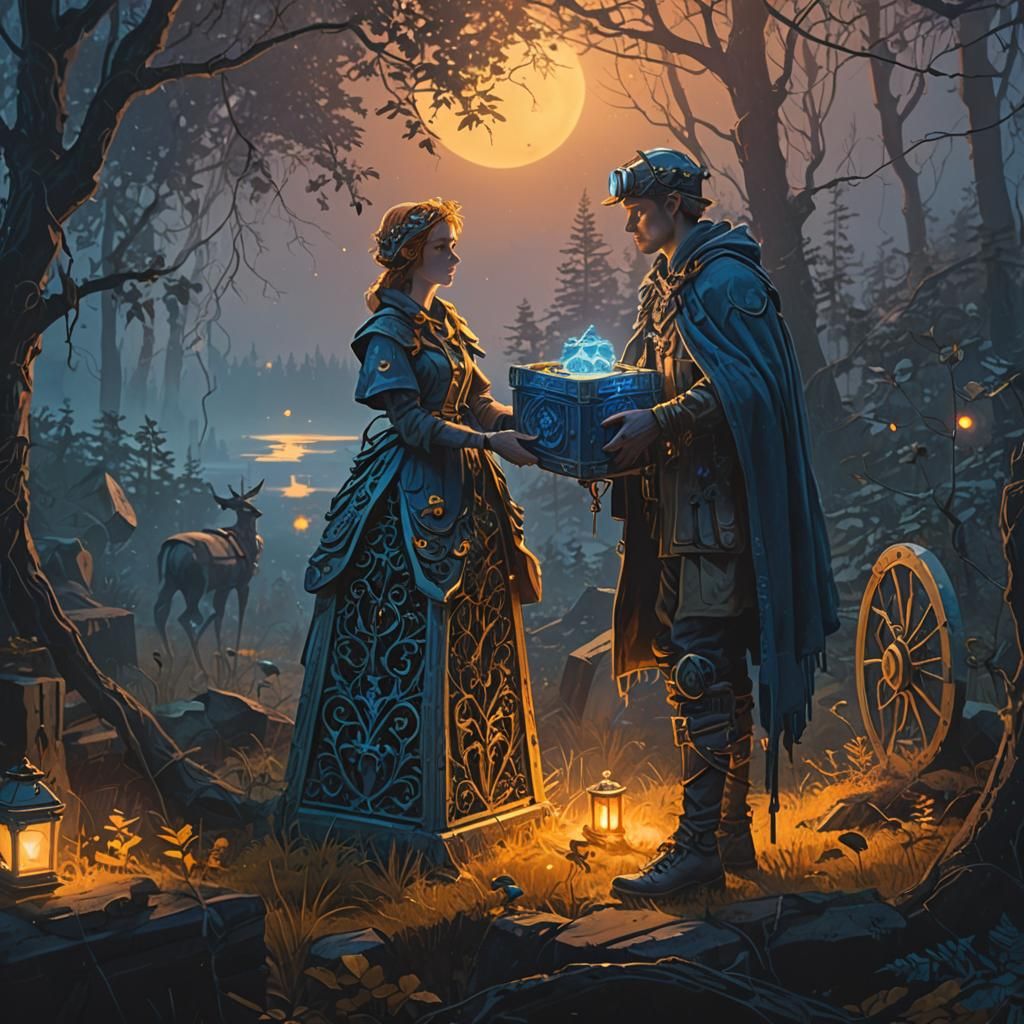 Mystical Forest Gift: Ornate Box Concept Art