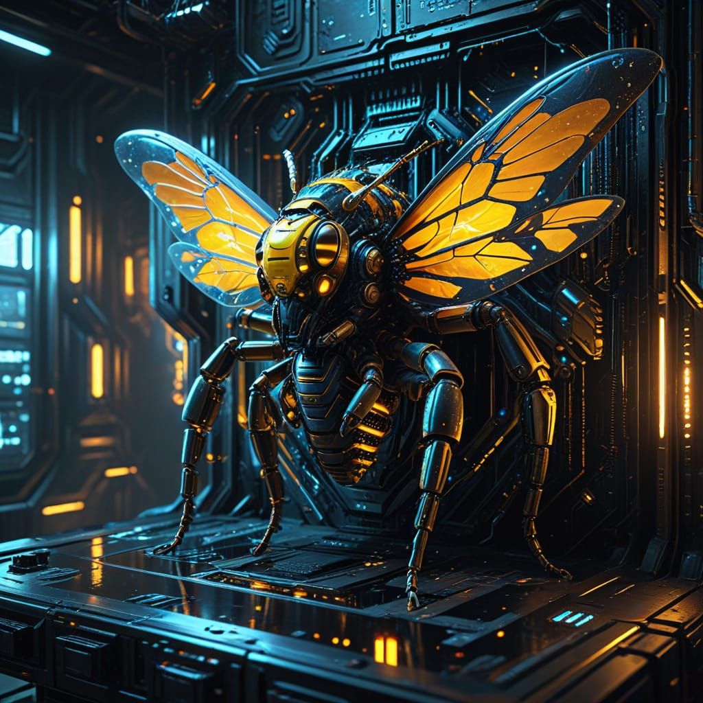 Cyberpunk Hive Structure in Radiant Neon