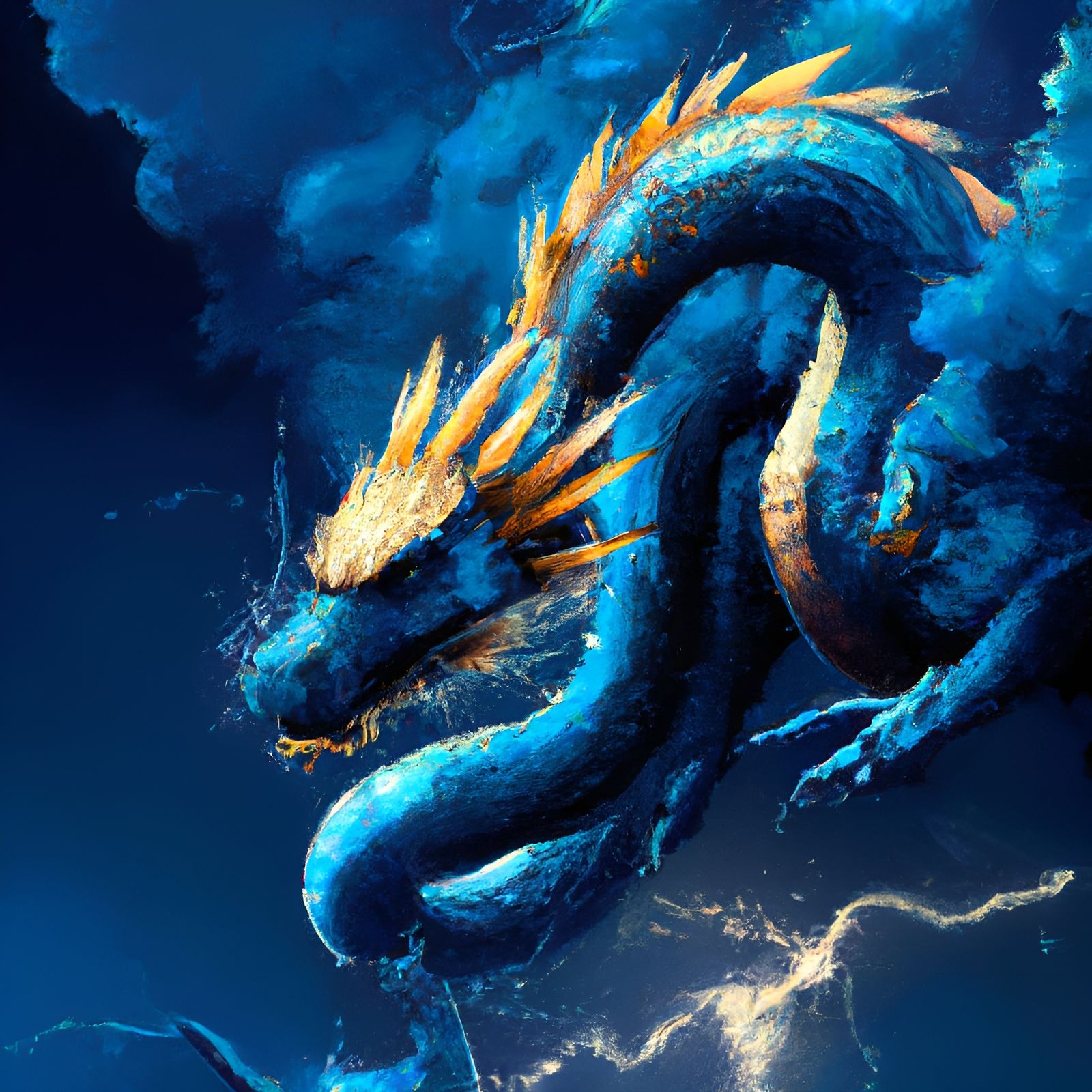 Majestic Chinese Dragon in Stormy Weather