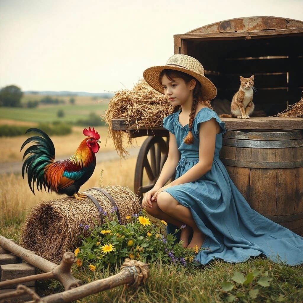 A Realistic Rooster in Natural Light