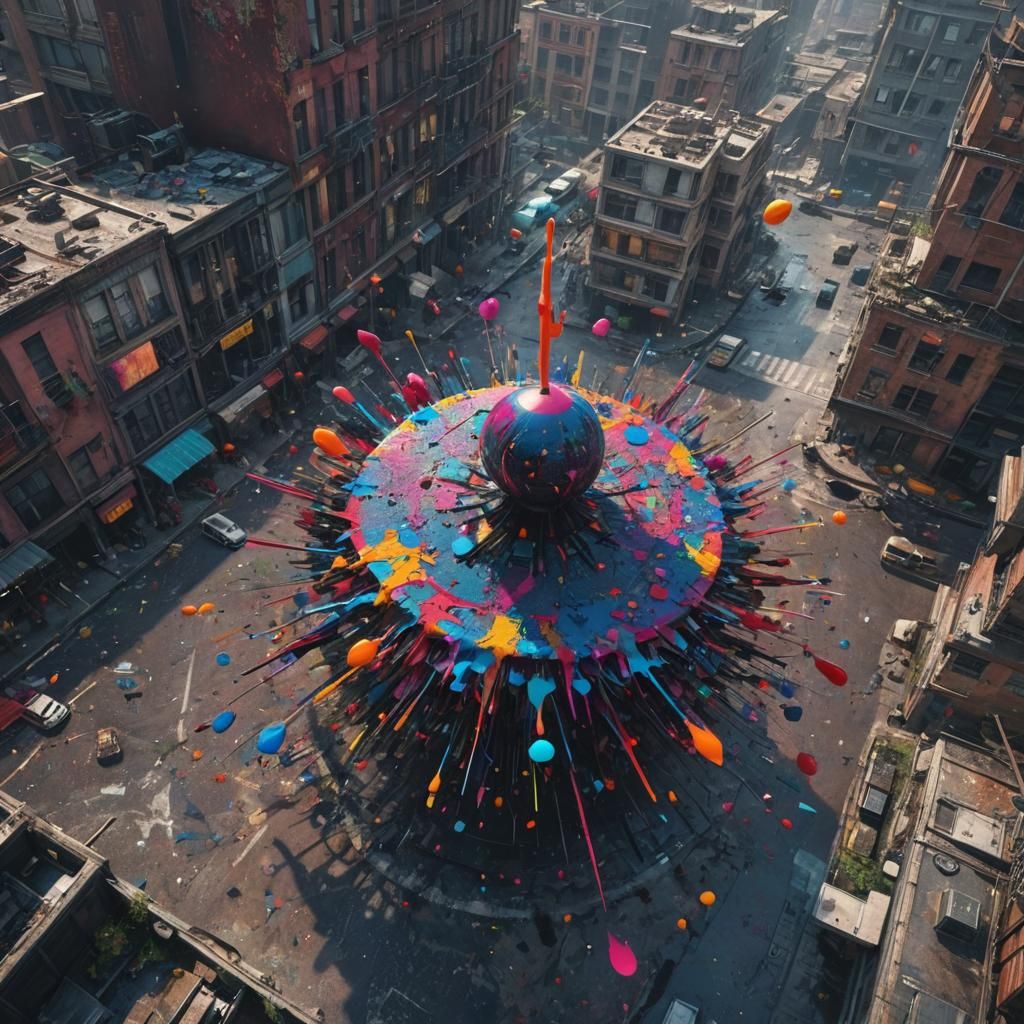 Psychedelic Top Unleashes Paintstorm on Dystopian City