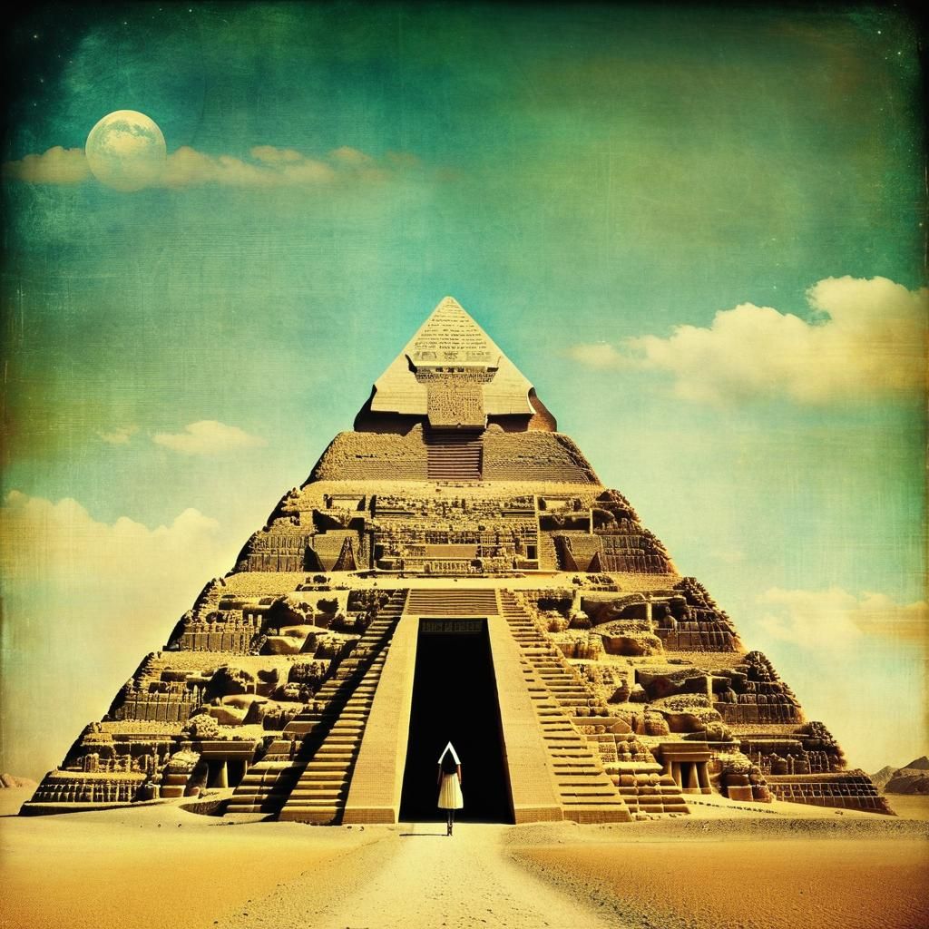 Egyptian Pyramid in Surreal Cross-Processing Style