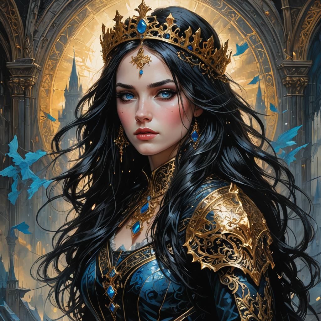 Gothic Princess Portrait in Hyperdetailed Fantasy Style