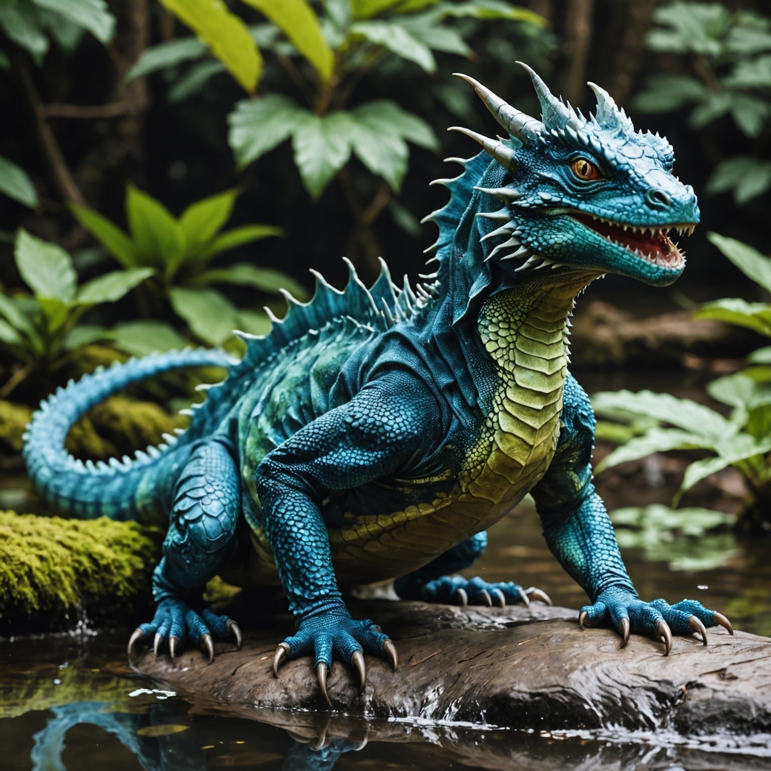 Majestic Water Dragon in Ethereal Aquatic Realm