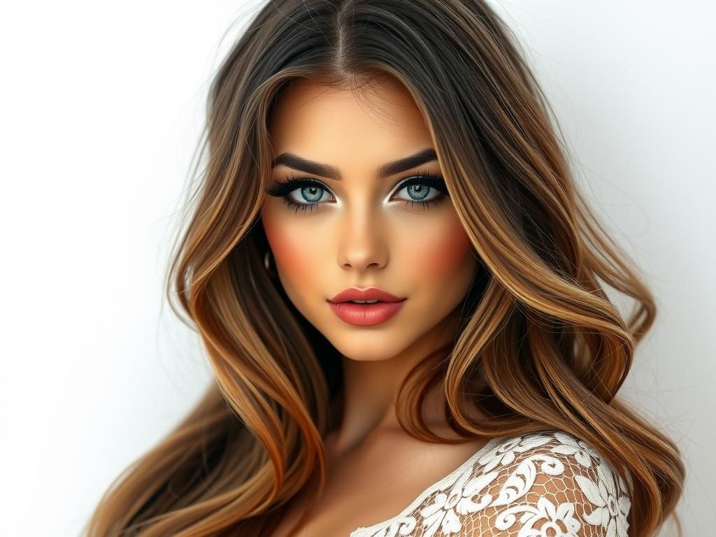 Fashion Photo of Stunning Woman with Wavy Hair