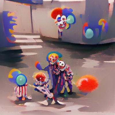 Cheerful Clown with Balloons