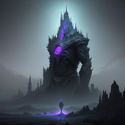 Imposing Voidstone Golem Concept Art