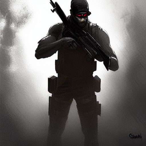 Sinister Soldier in Shadow